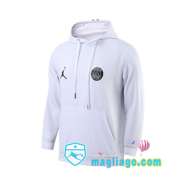 Magliago - Passione Maglie Thai Affidabili Basso Costo Online Shop | Felpa Con Cappuccio JORDAN Paris PSG Bianco 2021/2022