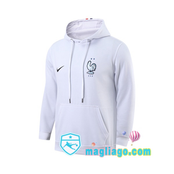 Magliago - Passione Maglie Thai Affidabili Basso Costo Online Shop | Felpa Con Cappuccio Francia Bianco 2021/2022