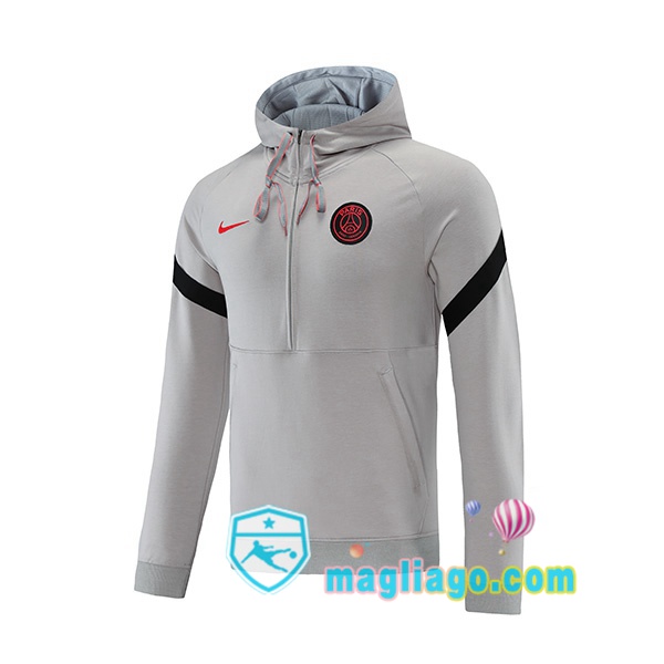 Magliago - Passione Maglie Thai Affidabili Basso Costo Online Shop | Felpa Con Cappuccio Paris PSG Grigio 2021/2022