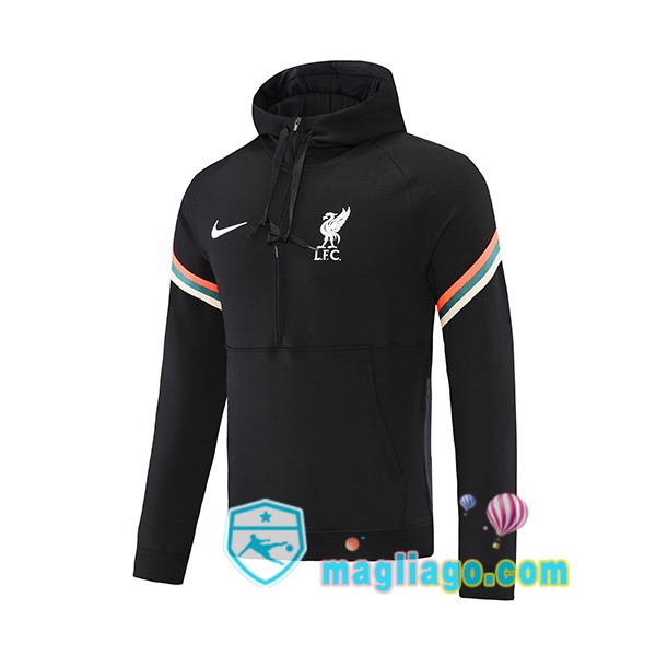 Magliago - Passione Maglie Thai Affidabili Basso Costo Online Shop | Felpa Con Cappuccio FC Liverpool Nero 2021/2022