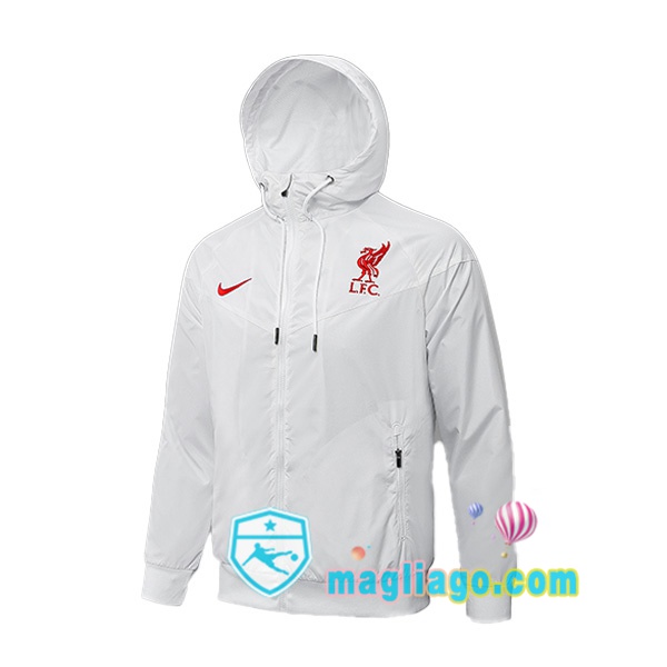 Magliago - Passione Maglie Thai Affidabili Basso Costo Online Shop | Giacca Con Cappuccio FC Liverpool Bianco 2021/2022