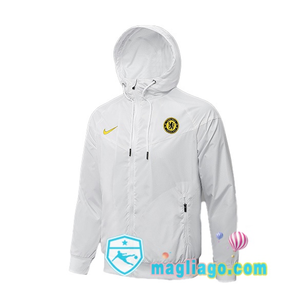 Magliago - Passione Maglie Thai Affidabili Basso Costo Online Shop | Giacca Con Cappuccio FC Chelsea Bianco 2021/2022