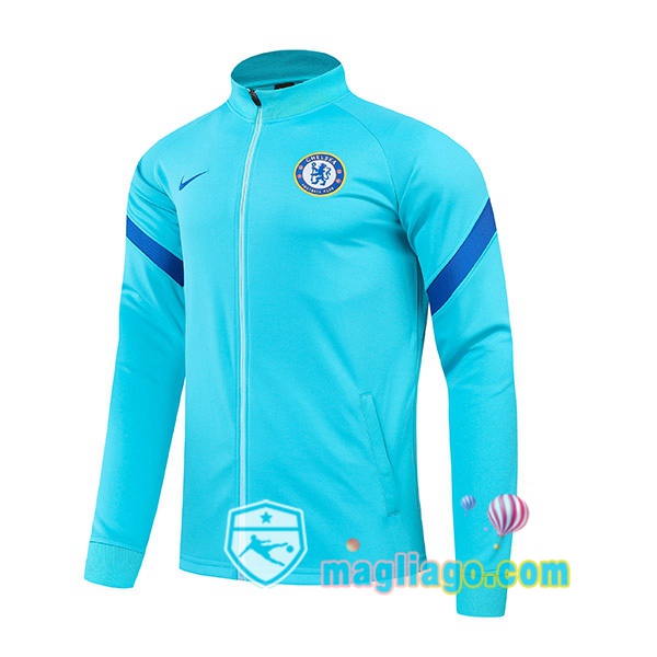 Magliago - Passione Maglie Thai Affidabili Basso Costo Online Shop | Giacca Calcio FC Chelsea Blu Chiaro 2021/2022