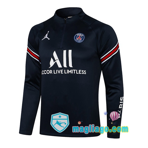 Magliago - Passione Maglie Thai Affidabili Basso Costo Online Shop | Felpa Calcio JORDAN Paris PSG Blu Royal 2021/2022