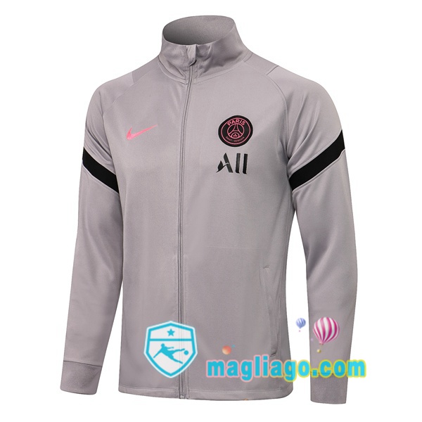 Magliago - Passione Maglie Thai Affidabili Basso Costo Online Shop | Giacca Calcio Paris PSG Grigio 2021/2022