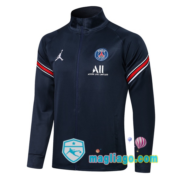 Magliago - Passione Maglie Thai Affidabili Basso Costo Online Shop | Giacca Calcio JORDAN Paris PSG Blu Royal 2021/2022
