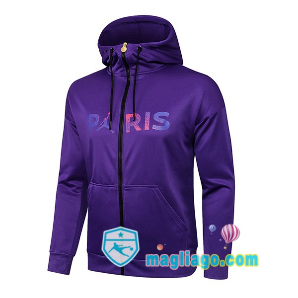 Magliago - Passione Maglie Thai Affidabili Basso Costo Online Shop | Giacca Con Cappuccio JORDAN Paris PSG Porpora 2021/2022