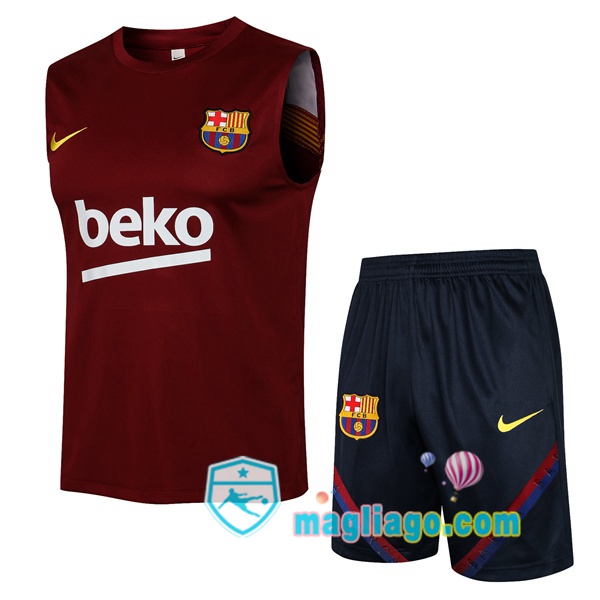 Magliago - Passione Maglie Thai Affidabili Basso Costo Online Shop | Gilet da Calcio FC Barcellona + Pantaloncini Rosso 2021/2022