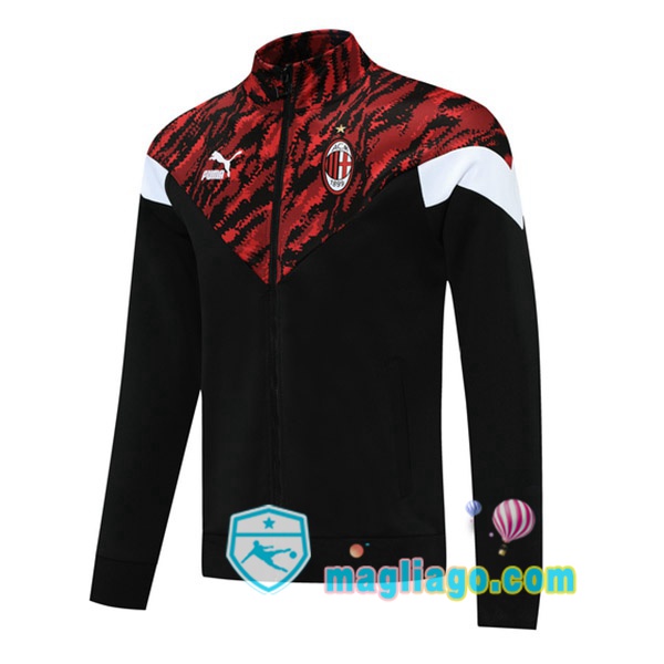 Magliago - Passione Maglie Thai Affidabili Basso Costo Online Shop | Giacca Calcio AC Milan Nero Rosso 2021/2022