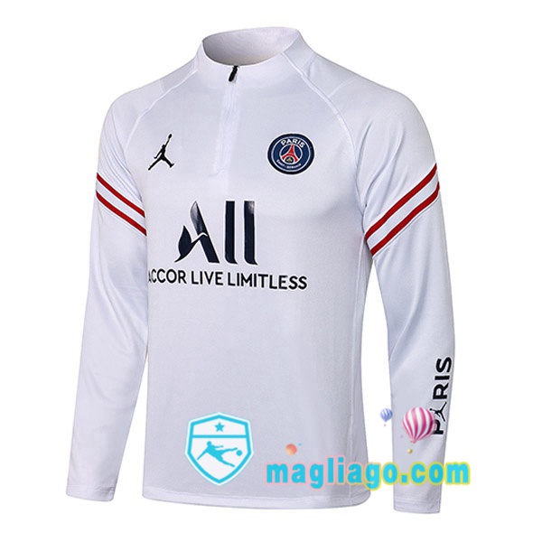 Magliago - Passione Maglie Thai Affidabili Basso Costo Online Shop | Felpa Calcio Paris PSG Jordan Bianco 2021/2022