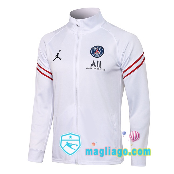 Magliago - Passione Maglie Thai Affidabili Basso Costo Online Shop | Giacca Calcio JORDAN Paris PSG Bianco 2021/2022