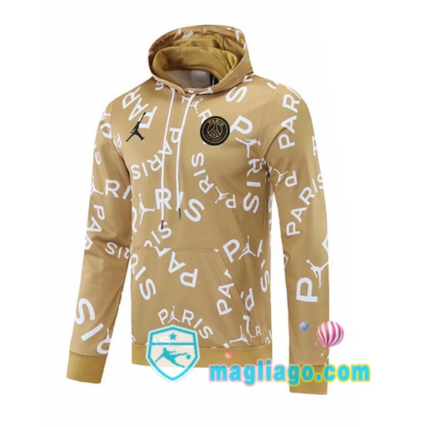 Magliago - Passione Maglie Thai Affidabili Basso Costo Online Shop | Giacca Con Cappuccio JORDAN Paris PSG Giallo 2021/2022