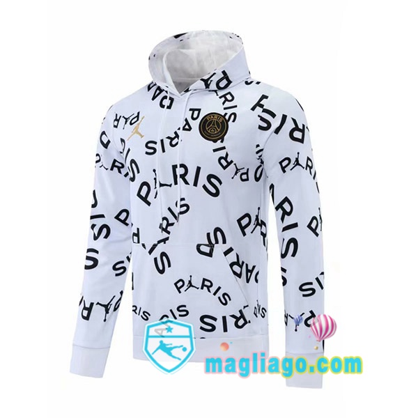 Magliago - Passione Maglie Thai Affidabili Basso Costo Online Shop | Giacca Con Cappuccio JORDAN Paris PSG Bianco 2021/2022