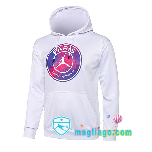 Magliago - Passione Maglie Thai Affidabili Basso Costo Online Shop | Giacca Con Cappuccio JORDAN Paris PSG Bianco Porpora 2021/2022