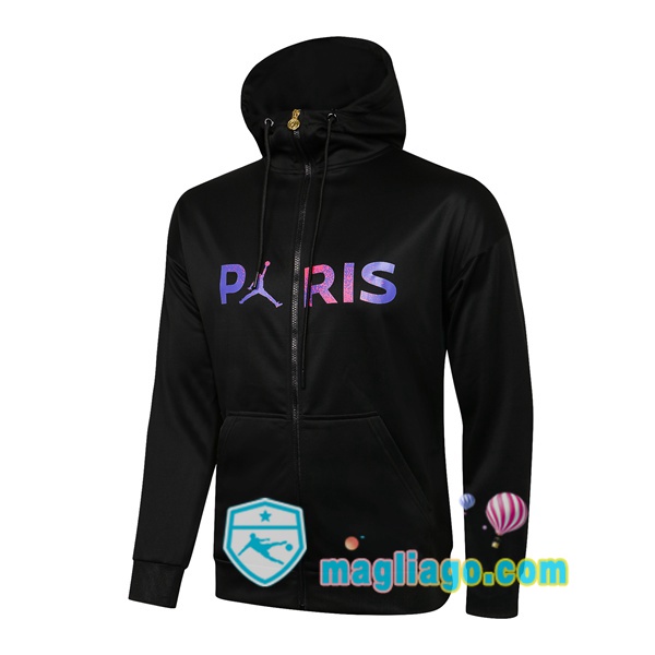 Magliago - Passione Maglie Thai Affidabili Basso Costo Online Shop | Giacca Con Cappuccio JORDAN Paris PSG Nero Porpora 2021/2022