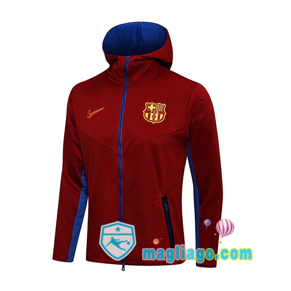 Magliago - Passione Maglie Thai Affidabili Basso Costo Online Shop | Giacca Con Cappuccio FC Barcellona Rosso 2021/2022