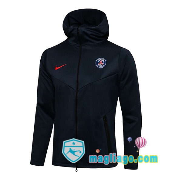 Magliago - Passione Maglie Thai Affidabili Basso Costo Online Shop | Giacca Con Cappuccio Paris PSG Blu Royal 2021/2022