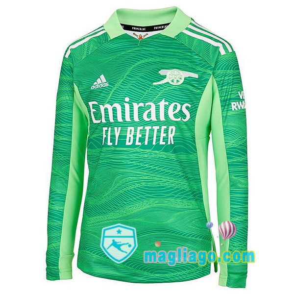 Magliago - Passione Maglie Thai Affidabili Basso Costo Online Shop | Maglia Arsenal Portiere Maniche Lunghe Verde 2021/2022