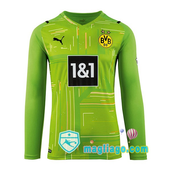 Magliago - Passione Maglie Thai Affidabili Basso Costo Online Shop | Maglia Dortmund BVB Uomo Portiere Maniche Lunghe Verde 2021/2022