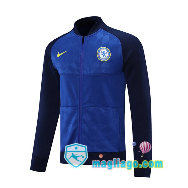 Magliago - Passione Maglie Thai Affidabili Basso Costo Online Shop | Giacca Calcio FC Chelsea Blu Nero 2021/2022