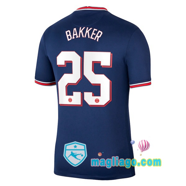 Magliago - Passione Maglie Thai Affidabili Basso Costo Online Shop | Maglia Jordan Paris PSG (Bakker 25) Uomo Prima 2021/2022