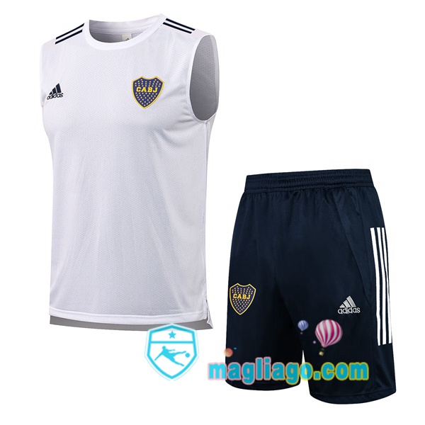 Magliago - Passione Maglie Thai Affidabili Basso Costo Online Shop | Gilet da Calcio Boca Juniors + Shorts Bianco 2021/2022