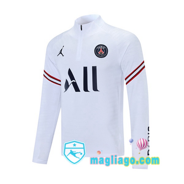 Magliago - Passione Maglie Thai Affidabili Basso Costo Online Shop | Felpa Calcio JORDAN Paris PSG Bianco 2021/2022
