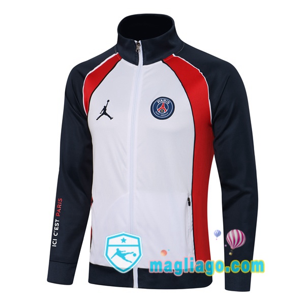 Magliago - Passione Maglie Thai Affidabili Basso Costo Online Shop | Giacca Calcio JORDAN Paris PSG Bianco Blu Royal 2021/2022