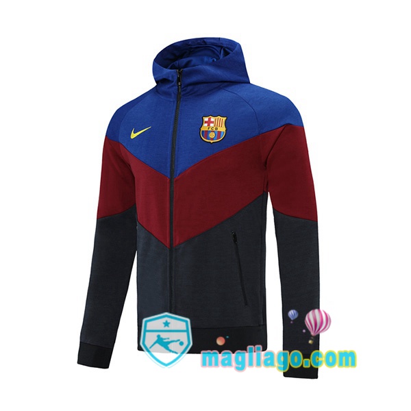 Magliago - Passione Maglie Thai Affidabili Basso Costo Online Shop | Giacca Con Cappuccio FC Barcellona Blu Rosso Nero 2021/2022