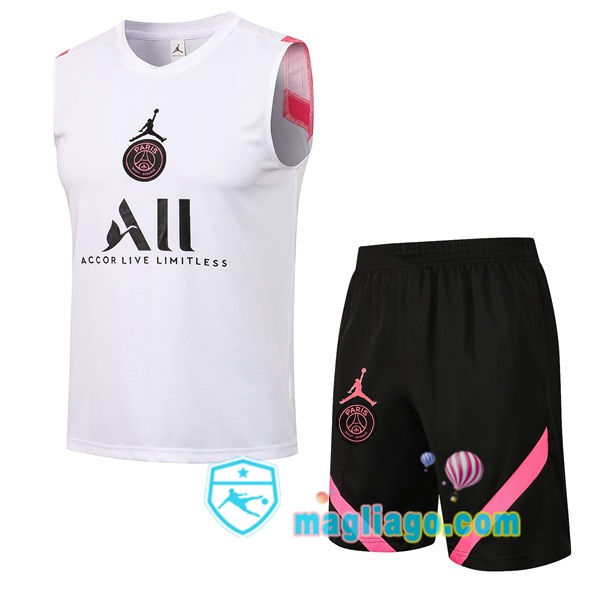 Magliago - Passione Maglie Thai Affidabili Basso Costo Online Shop | Gilet da Calcio Paris PSG + Shorts Bianco 2021/2022
