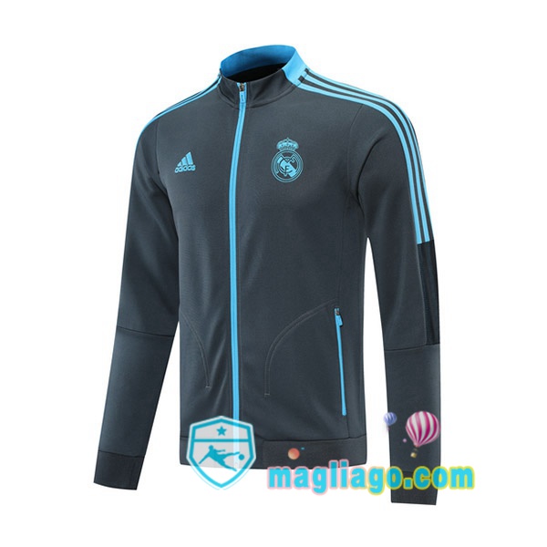 Magliago - Passione Maglie Thai Affidabili Basso Costo Online Shop | Giacca Calcio Real Madrid Grigio 2021/2022