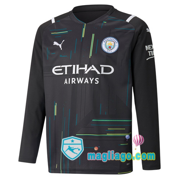 Magliago - Passione Maglie Thai Affidabili Basso Costo Online Shop | Maglia Manchester City Portiere Maniche Lunghe Nero 2021/2022
