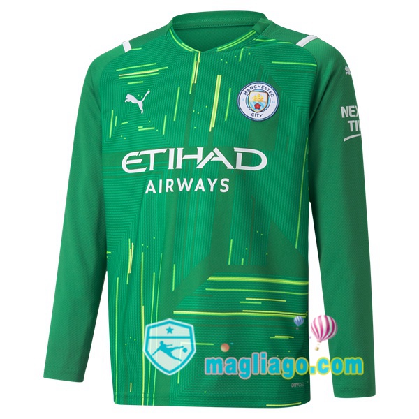 Magliago - Passione Maglie Thai Affidabili Basso Costo Online Shop | Maglia Manchester City Portiere Maniche Lunghe Verde 2021/2022