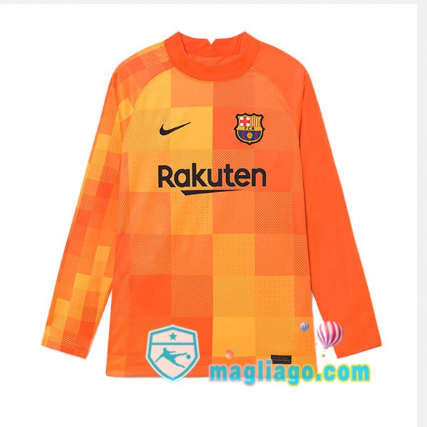 Magliago - Passione Maglie Thai Affidabili Basso Costo Online Shop | Maglia FC Barcellona Portiere Maniche Lunghe Arancione 2021/2022