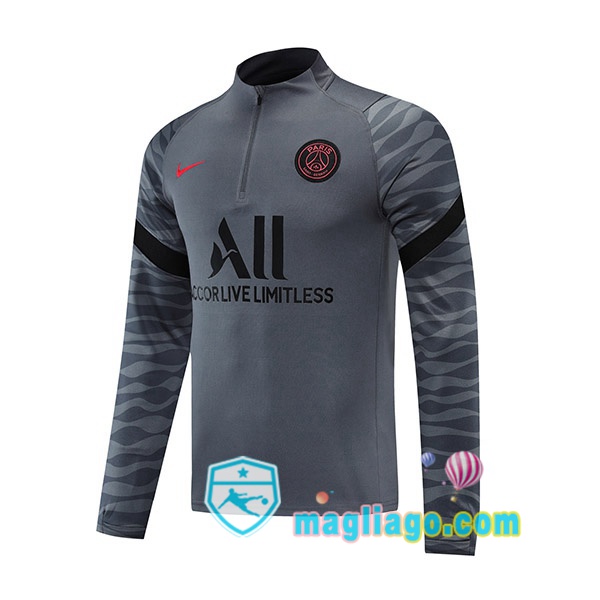 Magliago - Passione Maglie Thai Affidabili Basso Costo Online Shop | Felpa Calcio Paris PSG Grigio 2021/2022