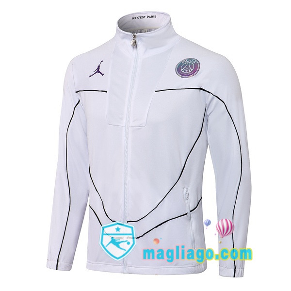 Magliago - Passione Maglie Thai Affidabili Basso Costo Online Shop | Giacca Calcio JORDAN Paris PSG Bianco 2021/2022