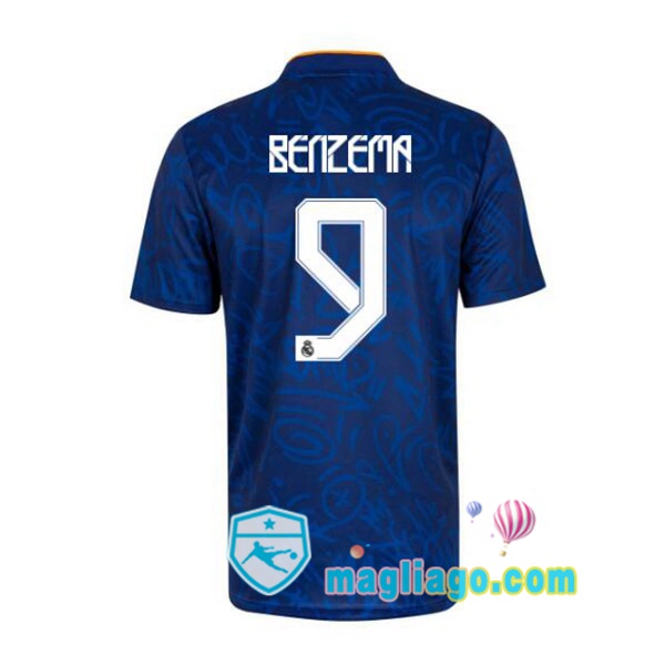 Magliago - Passione Maglie Thai Affidabili Basso Costo Online Shop | Maglia Real Madrid (Benzema 9) Uomo Seconda 2021/2022
