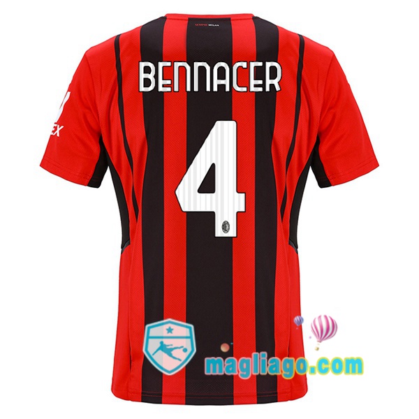 Magliago - Passione Maglie Thai Affidabili Basso Costo Online Shop | Maglia AC Milan (BENNACER 4) Uomo Prima 2021/2022