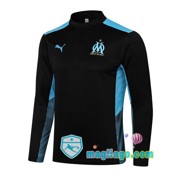 Magliago - Passione Maglie Thai Affidabili Basso Costo Online Shop | Felpa Calcio Marsiglia OM Nero Blu 2021/2022