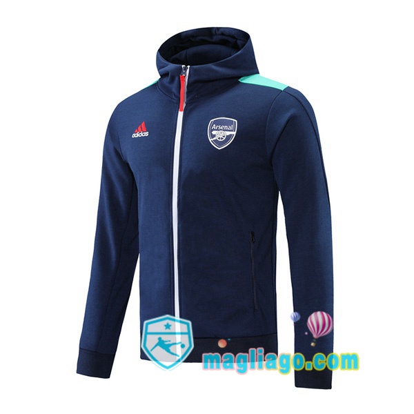 Magliago - Passione Maglie Thai Affidabili Basso Costo Online Shop | Giacca Con Cappuccio Arsenal Blu Royal 2021/2022