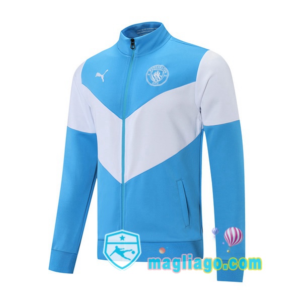 Magliago - Passione Maglie Thai Affidabili Basso Costo Online Shop | Giacca Calcio Manchester City Blu Bianco 2021/2022