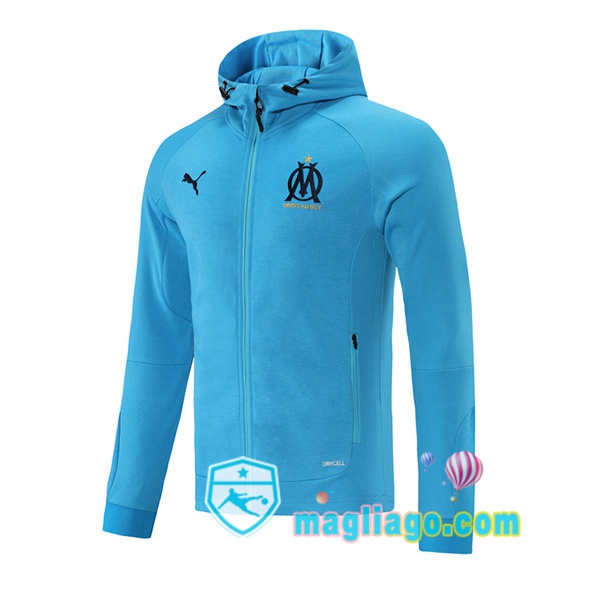 Magliago - Passione Maglie Thai Affidabili Basso Costo Online Shop | Giacca Con Cappuccio Marsiglia OM Blu 2021/2022