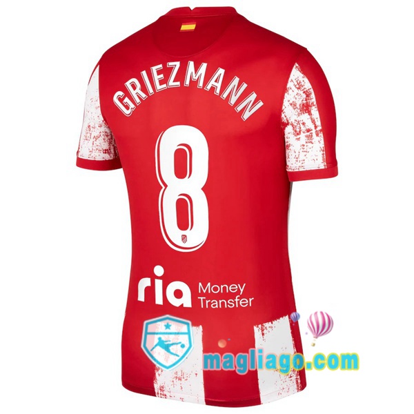 Magliago - Passione Maglie Thai Affidabili Basso Costo Online Shop | Maglia Atletico Madrid (GRIEZMANN 8) Uomo Prima 2021/2022