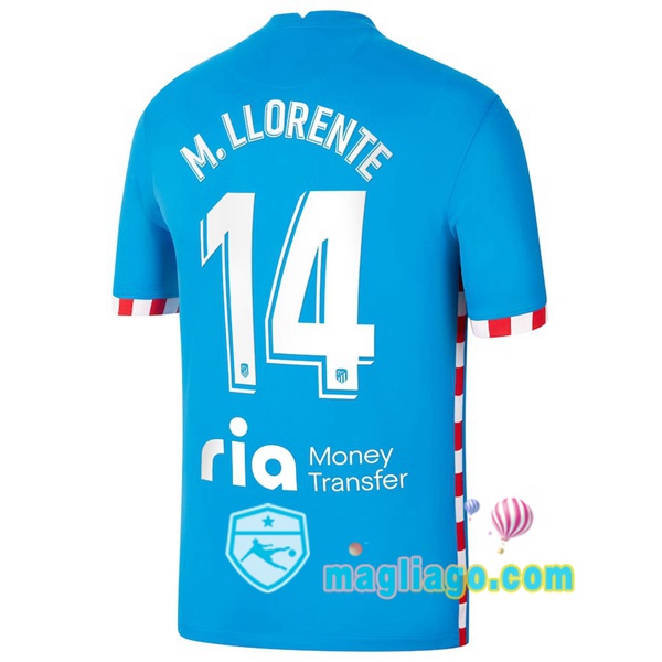 Magliago - Passione Maglie Thai Affidabili Basso Costo Online Shop | Maglia Atletico Madrid (M. Llorente 14) Uomo Terza 2021/2022