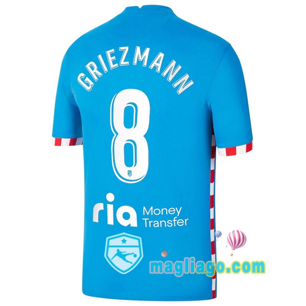 Magliago - Passione Maglie Thai Affidabili Basso Costo Online Shop | Maglia Atletico Madrid (GRIEZMANN 8) Uomo Terza 2021/2022