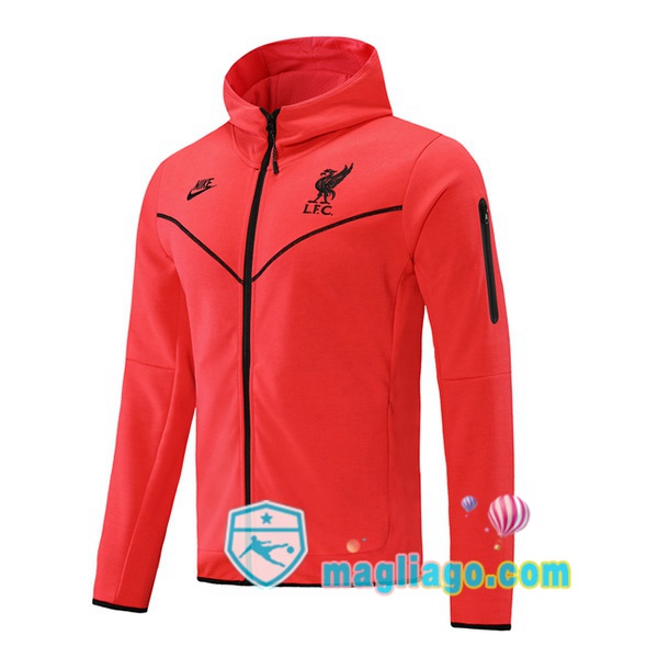 Magliago - Passione Maglie Thai Affidabili Basso Costo Online Shop | Giacca Con Cappuccio FC Liverpool Arancione 2021/2022