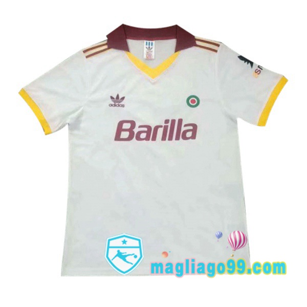 Magliago - Passione Maglie Thai Affidabili Basso Costo Online Shop | 1991-1992 Roma Seconda Retro Maglia Storica Bianco