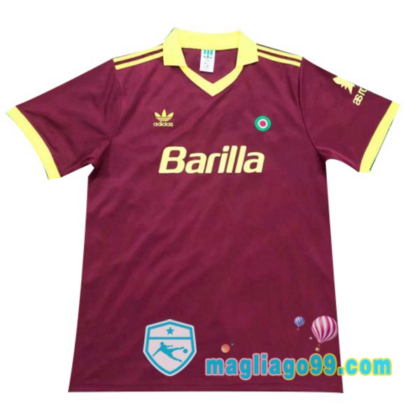Magliago - Passione Maglie Thai Affidabili Basso Costo Online Shop | 1991-1992 Roma Prima Retro Maglia Storica Rosso