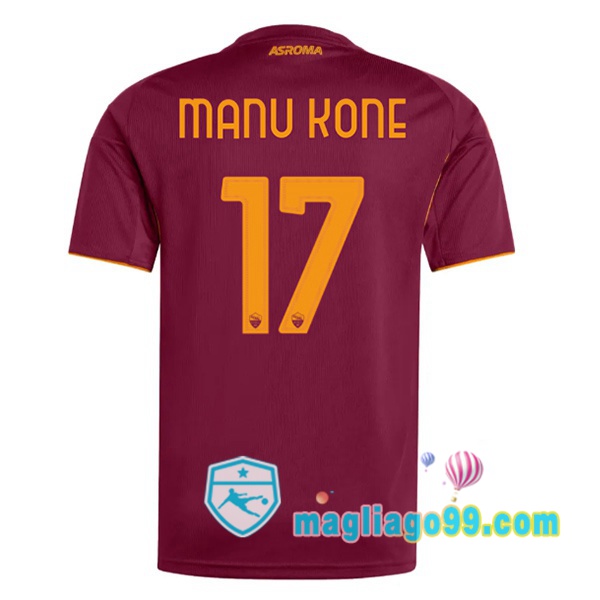 Magliago - Passione Maglie Thai Affidabili Basso Costo Online Shop | Maglia AS Roma (MANU KONE 17) Prima Rosso 2025/2026