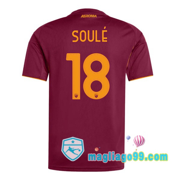 Magliago - Passione Maglie Thai Affidabili Basso Costo Online Shop | Maglia AS Roma (SOULÉ 18) Prima Rosso 2025/2026